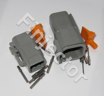 Deutsch DTM 6 pole connector pair for wire size  0.2-0.5 mm²