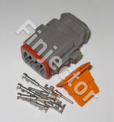 Deutsch DT 8 pole long connector set, 0.75-2 mm2 crimpable pins