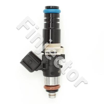 EV14 injector, 12 Ohm, 304 cc, E20°, Delta 30°, USCAR, O-O 61 mm, Long, 14 mm Top Adapter with Filter (Bosch 0280158189-L14)
