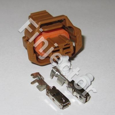 Compact connector SET 1.1a, 2 pole, Code 1, covered, brown, 1.5 - 2.5 mm2
