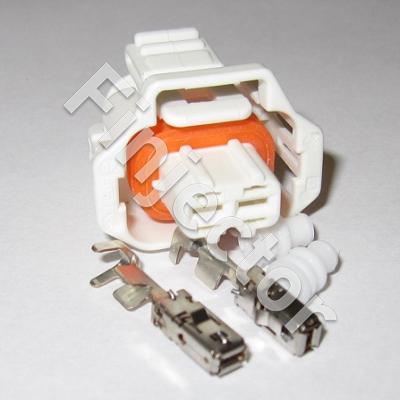 Compact connector SET 1.1a, 2 pole, male, Code 2, covered, white, 1.5 - 2.5 mm2