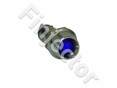 LED-light with nut, chromed, BLUE, 12V/24V, for Ø8mm hole
