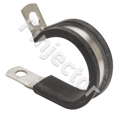 Fastening clamp 13 mm with rubber shield