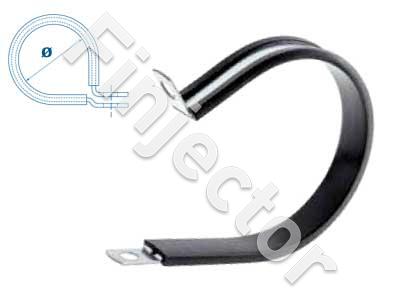 Fastening clamp 8 mm with rubber shield
