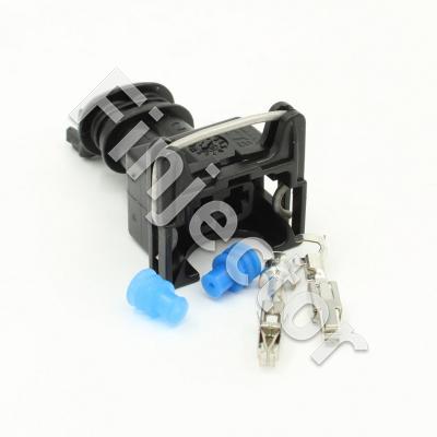 2 pole AMP JPT connector SET 0.2-0.6 mm2. Wire seal lock.