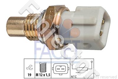 Coolant temperature sensor, short element,  M12X1.5, Jetronic