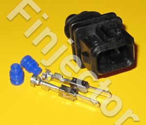 2 pole connector SET 0.5-1.5 mm2, Jetronic / EV1 male