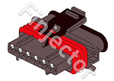 6 pole Compact connector, JPT female pins, Code 1 (Bosch 1928403202)