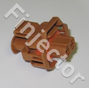 Compact connector 1.1a, 2 pole, Code 1, covered, brown, BDK 2.8, (Bosch 1928403876)