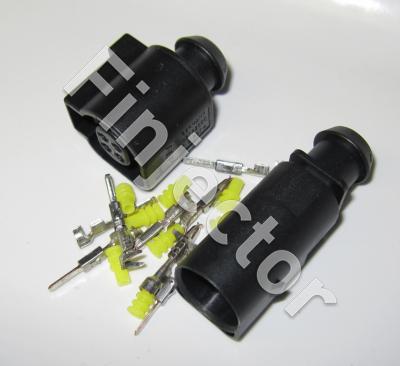 4 pole connector PAIR with JMT 0.5 - 1.0 mm2 pins. Small connector pair.