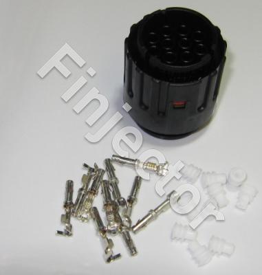 10 pole Round Connector SET with 0.75-1 mm² Female Silver-plated diam.1.5 mm terminals