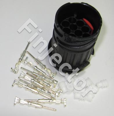 10 pole Round Connector SET with 0.75-1 mm² Male Silver-plated diam. 1.5 mm terminals