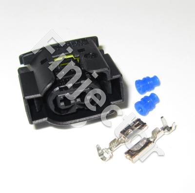 2 pole connector SET, 0.5- 1 mm², KKS SLK 2.8 Female terminals, Code A Clip r+l