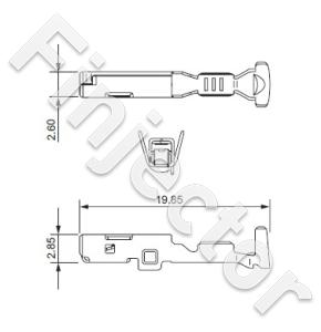 Yazaki terminal for wire size 0.75 ~ 1.0 mm2.    (1.5 x 0.8)