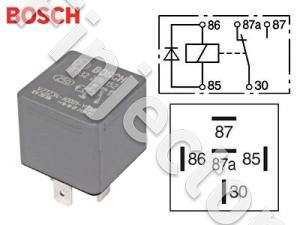 Changeover relay 12 V, Diode, without holder (Bosch 0332209152)