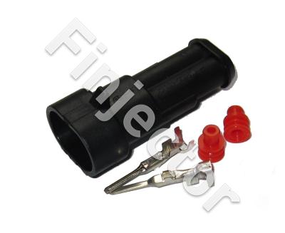 Super Seal 2 pole connector set for wire size 0.5-1.5 mm²