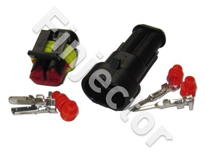 Super Seal 2 pole connector set (pair) for wire size 0.5-1.5 mm²