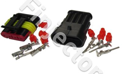 Super Seal 4 pole connector set (pair) for wire size 0.5-1.5 mm²