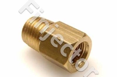 Adapter for pressure sensors, straigh, outer 1/4"-18NPTF, inner M10X1, brass