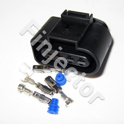 4 pole connector set with MCP type terminals (2 pcs 0.5 - 1.5 + 2 pcs 1.5 - 2.5 mm2) for VAG coils with integrated trigger unit. 