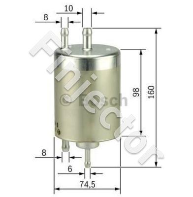 Fuel Filter with pressure regulator, 4 Bar, F50031 (Bosch 0450915003)