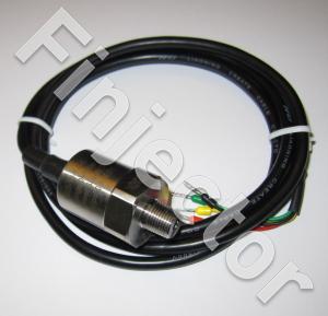 10 Bar (150 PSI) fuel/oil pressure sensor, 1/8 NPT, with 1 m cable. IP67