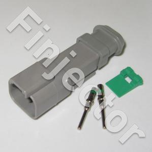 Deutsch DT 2 pole connector SET, long, 1-2 mm2 male pins