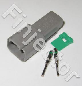 Deutsch DT 2 pole connector SET, 1-2 mm2 male pins