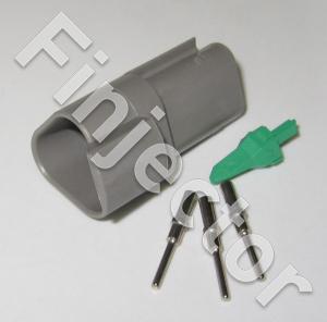 Deutsch DT 3 pole connector SET, 0.5-1 mm2 male pins