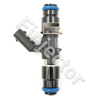 EV14 Injector, 12 Ohm, 470 cc, C, MLK Connector, O-O 61 mm, Long, 14 mm Short Top Adapter with Filter, Bottom Adapter with 14 mm Seal (EV14-470-L14)