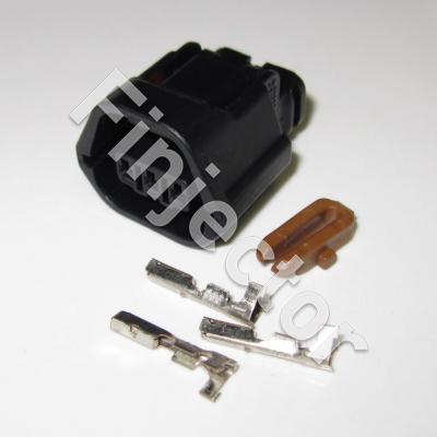 3 pole Yazaki connector SET, incl terminals and locking piece