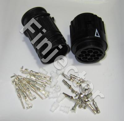 10 pole Round Connector PAIR, 0.5-1.0 mm² Silver-plated terminals, 1.5 mm