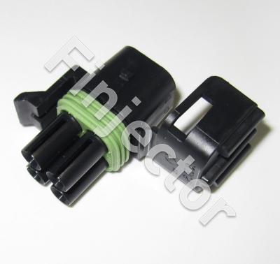 4 Way Black Delphi Weather Pack Sealed Female (terminals) Connector