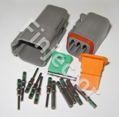 Deutsch DT 6 pole connector set. For wire size 1-2 mm2