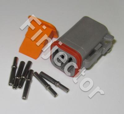 Deutsch DT 6 pole connector set 0.5 - 1 mm2, female terminals