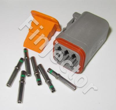 Deutsch DT 6 pole connector set 1 - 2 mm2, female terminals