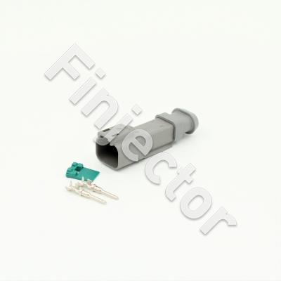 Deutsch DT 2 pole long connector set, 0.75-2 mm2 crimpable pins