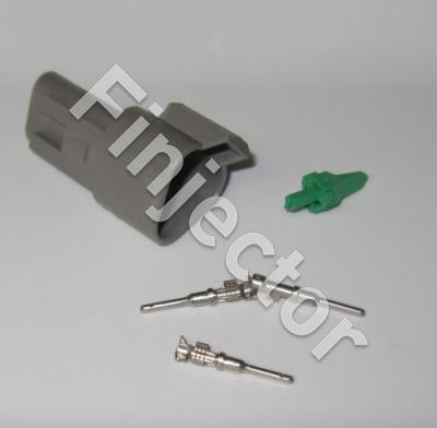 Deutsch DT 3 pole connector set, 0.75-2 mm2 crimpable pins