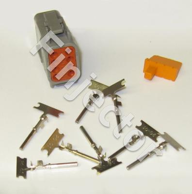 Deutsch DTM 8 pole connector set, 0.3-1.5 mm2, crimpable pins