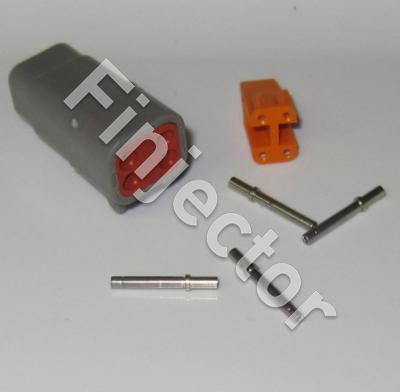 Deutsch DTM 4 pole connector set, 0.3-1.5 mm2, crimpable pins