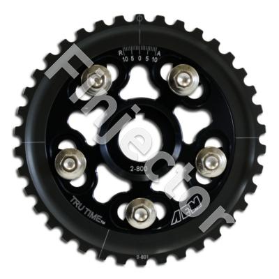Tru-Time Adjustable Cam Gear. Black. 5-Bolt. Honda D15B7, D16A6 & D16Z6 (23-800BK)