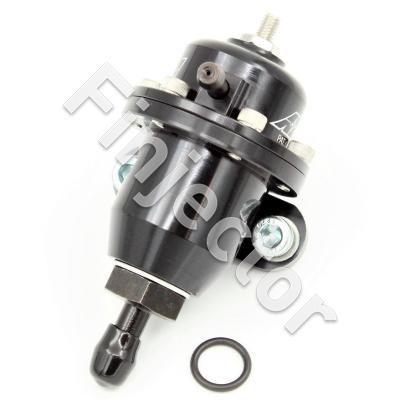 Adjustable Fuel Pressure Regulator. Black. Acura & Honda Inline Flange with Straight Return Line Fitting