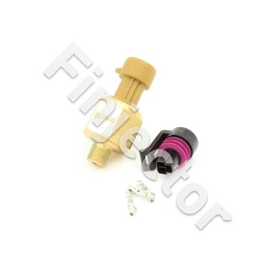 50 PSIa or 3.5 Bar (absolute) Sensor Kit. Brass Sensor Body. 1/8" NPT Male Thread. (AEM 30-2131-50)