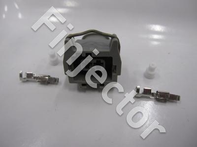 2 pole Jetronic connector SET, CODE 2, 1.5 - 2.5 mm2. JPT, GRAY