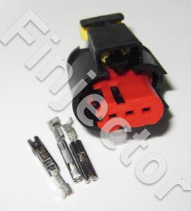 3 pole connector SET (0.5-1.5 mm2) for ignition coils (example Bosch P65, 0221504024)
