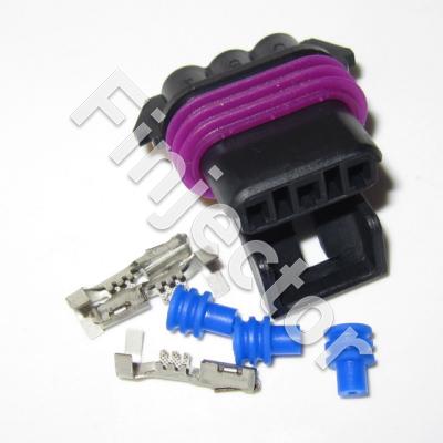 3 Way Black Metri-Pack 150 Sealed Female Connector KIT,  0.5 -1 mm2