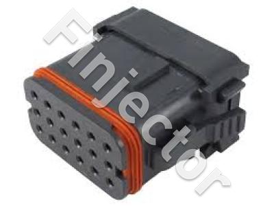 18 pole DT rectangular Connector, Enhanced Seal Retention, End Cap, B-Key