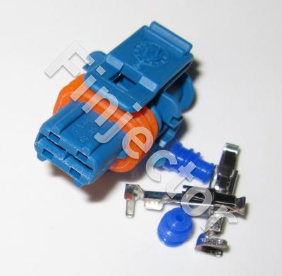 2 pole Bosch Compact connector SET, JPT female, blue, 0.2 - 0.6 mm2