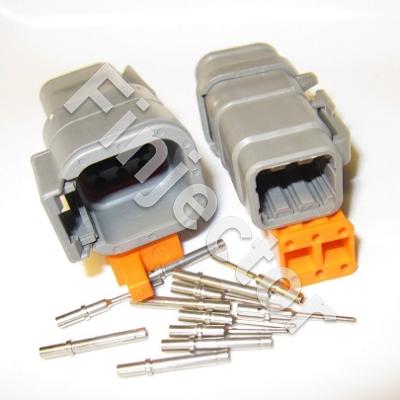 Deutsch DTM 6 pole connector pair for 0.2 - 0.5 mm² wire