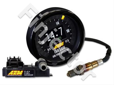 Digital Flex Fuel Wideband Failsafe Gauge W/ FF SENSOR. Incl. Bosch 4.2LSU sensor, AEM Flex Fuel Sensor,